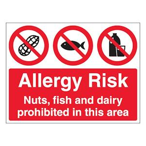 Allergy Risk Nuts, Fish And Dairy Prohibited - Landscape