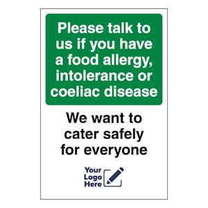 Please Talk To Us If You Have A Food Allergy, We Want To Cater Safely For Everyone. YLH - Portrait
