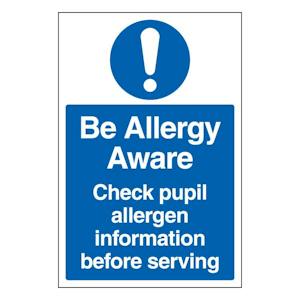 Be Allergy Aware Check Before Serving - Portrait