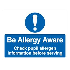 Be Allergy Aware Check Pupil Allergen Information Before Serving - Landscape