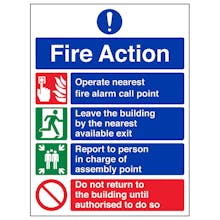4 Point Fire Action Notice - Prohibition Safe