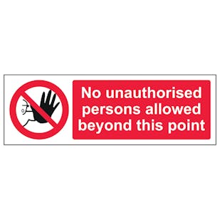 No Unauthorised Persons - Landscape