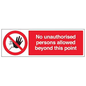 No Unauthorised Persons - Landscape - Removable Vinyl