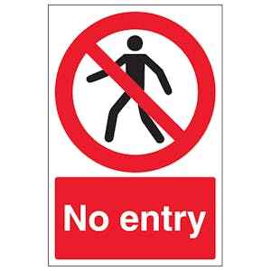 No Entry - Window Sticker