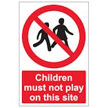 Children Must Not Play On This Site - Portrait
