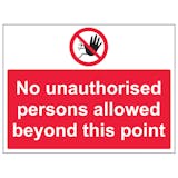 No Unauthorised Persons Allowed