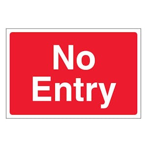 No Entry - Red - Large Landscape