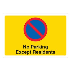 No Parking Except Residents - Large Landscape