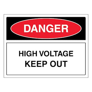 Danger High Voltage Keep Out - Landscape