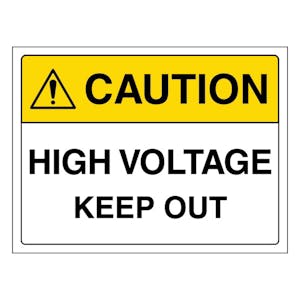 Caution High Voltage Keep Out - Landscape