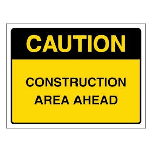 Caution Construction Area Ahead - Landscape