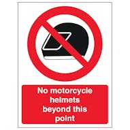 No Motorcycle Helmets Beyond This Point - Portrait