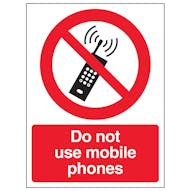 Do Not Use Mobile Phones - Window Sticker