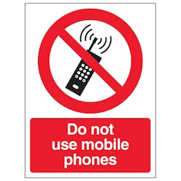 Do Not Use Mobile Phones - Window Sticker