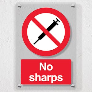 No Sharps - Acrylic Sign