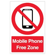 Mobile Phone Free Zone - Smartphone Symbol - Portrait