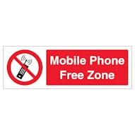 Mobile Phone Free Zone - Landscape