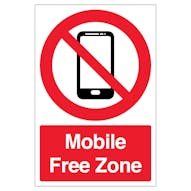 Mobile Free Zone - Smartphone Symbol - Portrait