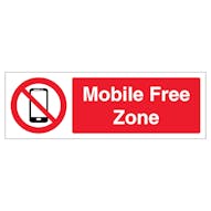 Mobile Free Zone - Smartphone Symbol - Portrait