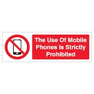 The Use Of Mobile Phones Is Strictly Prohibited - Smartphone Symbol - Landscape