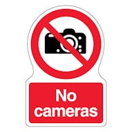 No Cameras - Shaped Sign