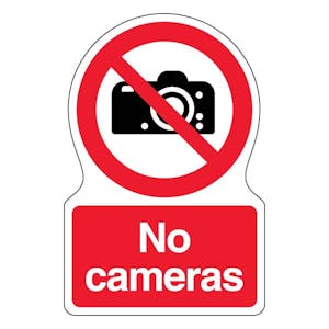 No Cameras - Shaped Sign