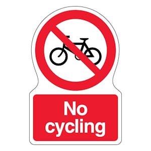 No Cycling - Shaped Sign