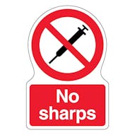 No Sharps - Shaped Sign