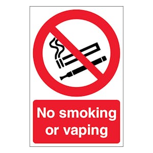 No Smoking Or Vaping - Portrait