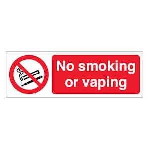 No Smoking Or Vaping - Slim Landscape