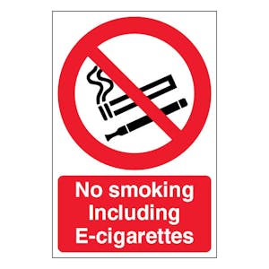 No Smoking Including E-Cigarettes - Portrait