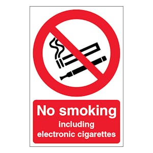 No Smoking Including Electronic Cigarettes - Portrait