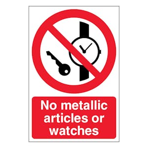 No Metallic Articles Or Watches - Portrait
