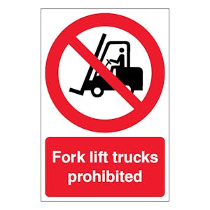Fork lift trucks prohibited - Portrait