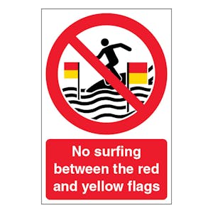 No Surfing Between The Red And Yellow Flags - Portrait