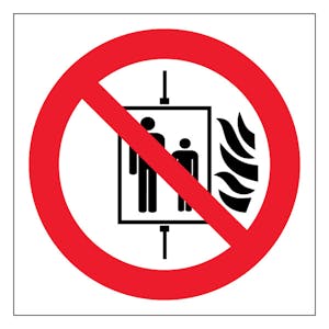 Do Not Use Lift During Fire - - Symbol Only
