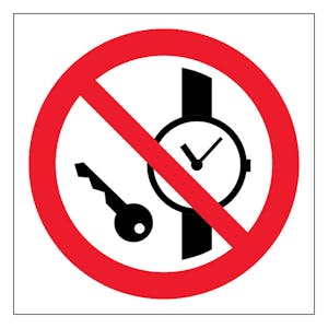 No Metallic Articles or Watches - Symbol Only