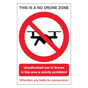 This Is A No Drone Zone Offenders Are Liable - Portrait