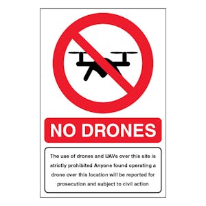 The Use Of Drones And Uavs Is Prohibited - Portrait