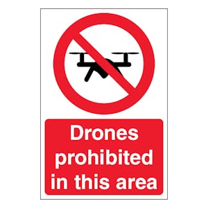 Drones Prohibited In This Area - Portrait