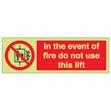 GITD In The Event Of Fire Do Not Use This Lift - Landscape