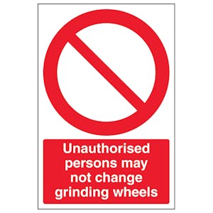 Unauthorised Persons Grinding Wheels - Portrait