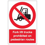 Fork Lift Trucks Prohibited On - Portrait