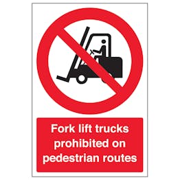 Fork Lift Trucks Prohibited On - Portrait