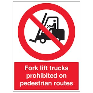 Fork Lift Trucks Prohibited On - Portrait