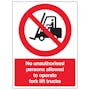 No Unauthorised Persons To Operate - Portrait