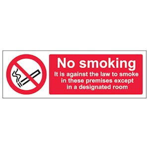 No Smoking Except In Designated Room - Landscape