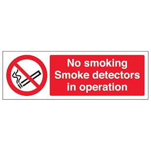 No Smoking - Smoke Detectors In Operation - Landscape