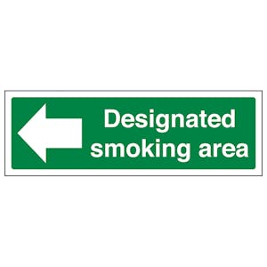 Designated Smoking Area Arrow Left - Landscape