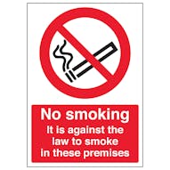 No Smoking It Is Against The Law - A4